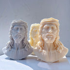 Jesus bust castings with beards and crowns of thorns