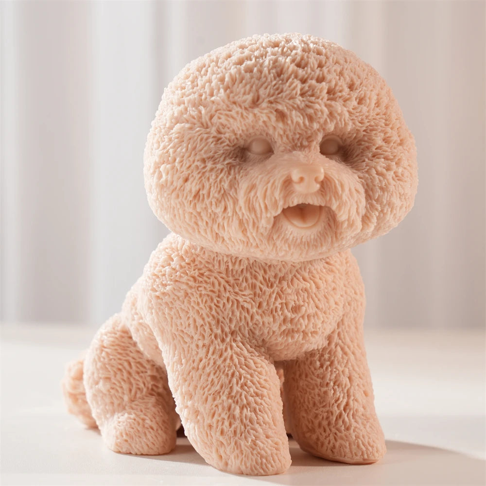 Close view of a fluffy puppy casting showing its muzzle and dense curls