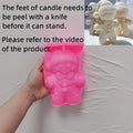 Pink silicone mold for winter hat gingerbread man; base finishing guidance