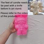 Pink silicone mold for winter hat gingerbread man; base finishing guidance
