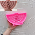 Pink silicone menorah relief mold
