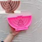 Pink silicone menorah relief mold