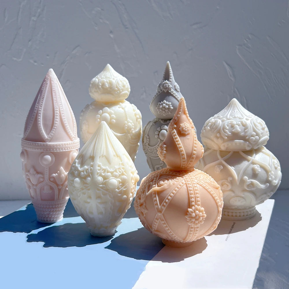 Ornamental finial samples showing pointed and rounded tops