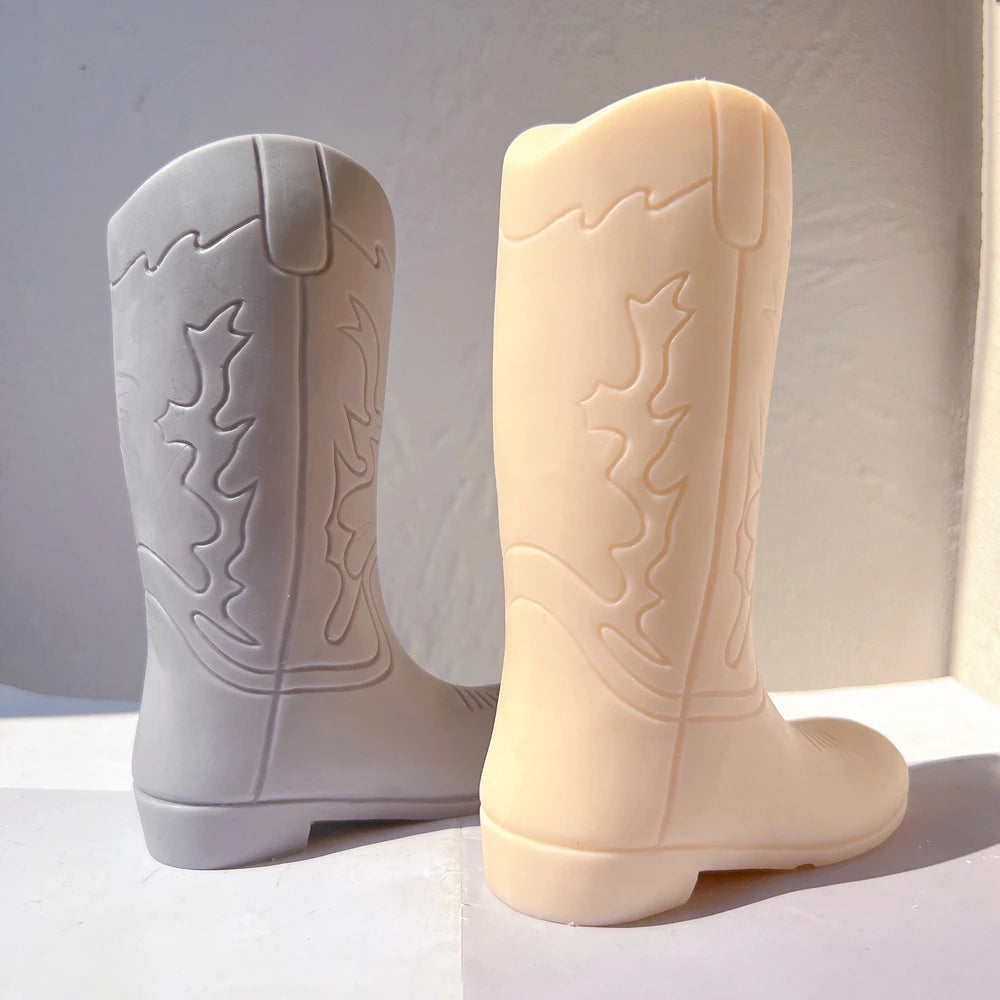 Rear and side views of western boot castings