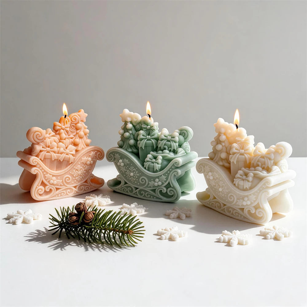 Front and side views of scrolling sleigh designs