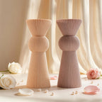 Two 30 cm single-sphere ribbed candle samples