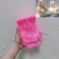 Pink silicone floral-wrap woman bust mold