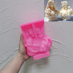 Pink silicone floral-wrap woman bust mold