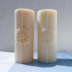 Two pillars showing the detailed vertical ornament bands
