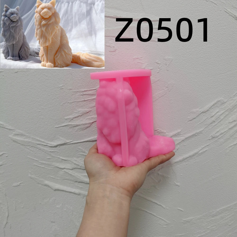 Pink Z0501 silicone seated cat mold