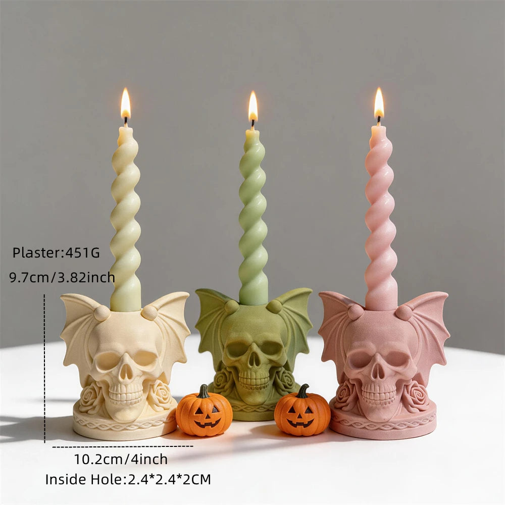 Skull holder chart with 9.7 cm height, 10.2 cm width, cavity dimensions and 451 g plaster estimate