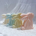 Rabbit castings with long ears and textured round tails