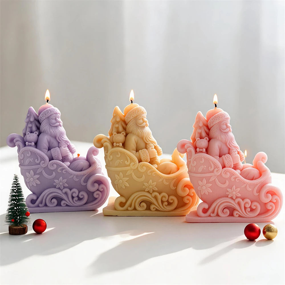 Purple yellow and pink sleigh castings with floral panels