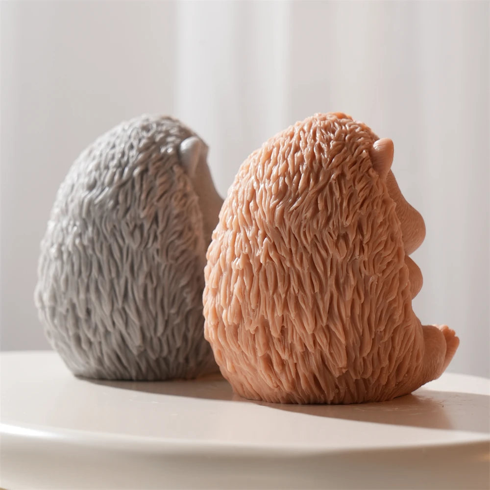 Rear views of hedgehog castings showing dense spiny texture