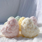 Pink and ivory heart castings covered in rose blooms