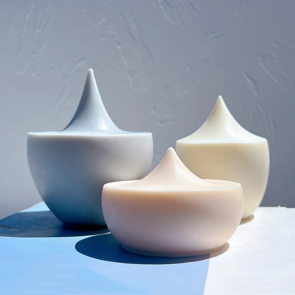 Wide tall and low droplet castings grouped together