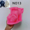 Pink silicone puppy mold labeled N013 showing muzzle and floppy ears