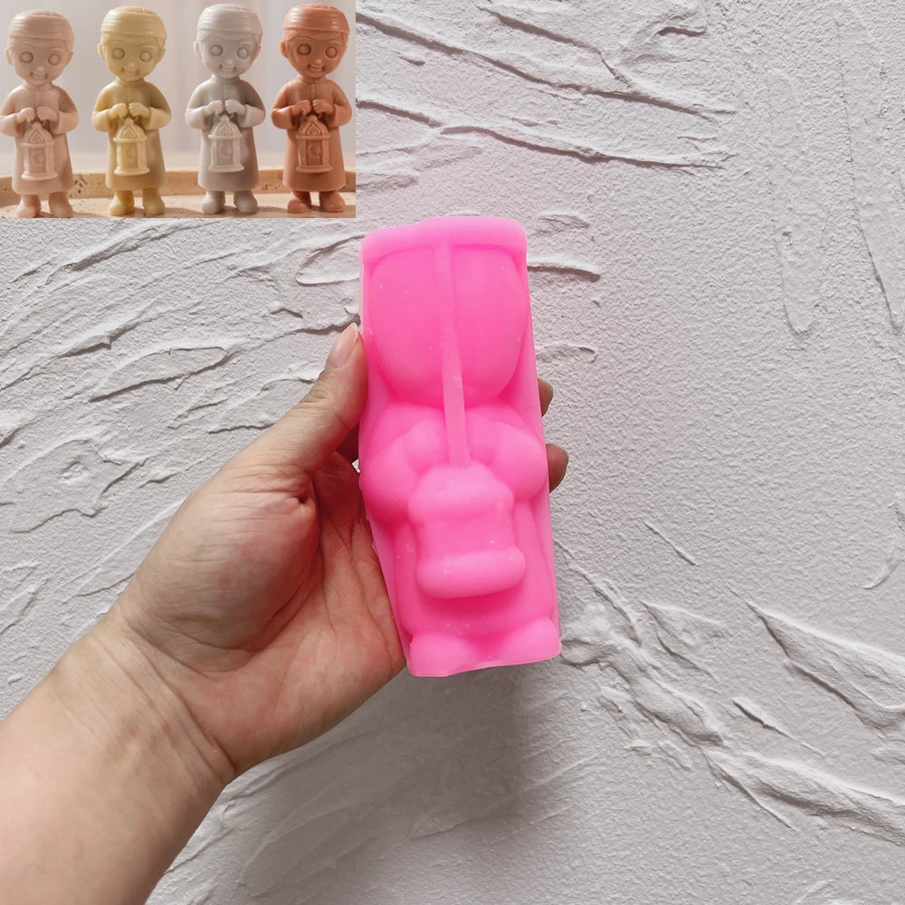 Pink Lantern Boy silicone figure mold