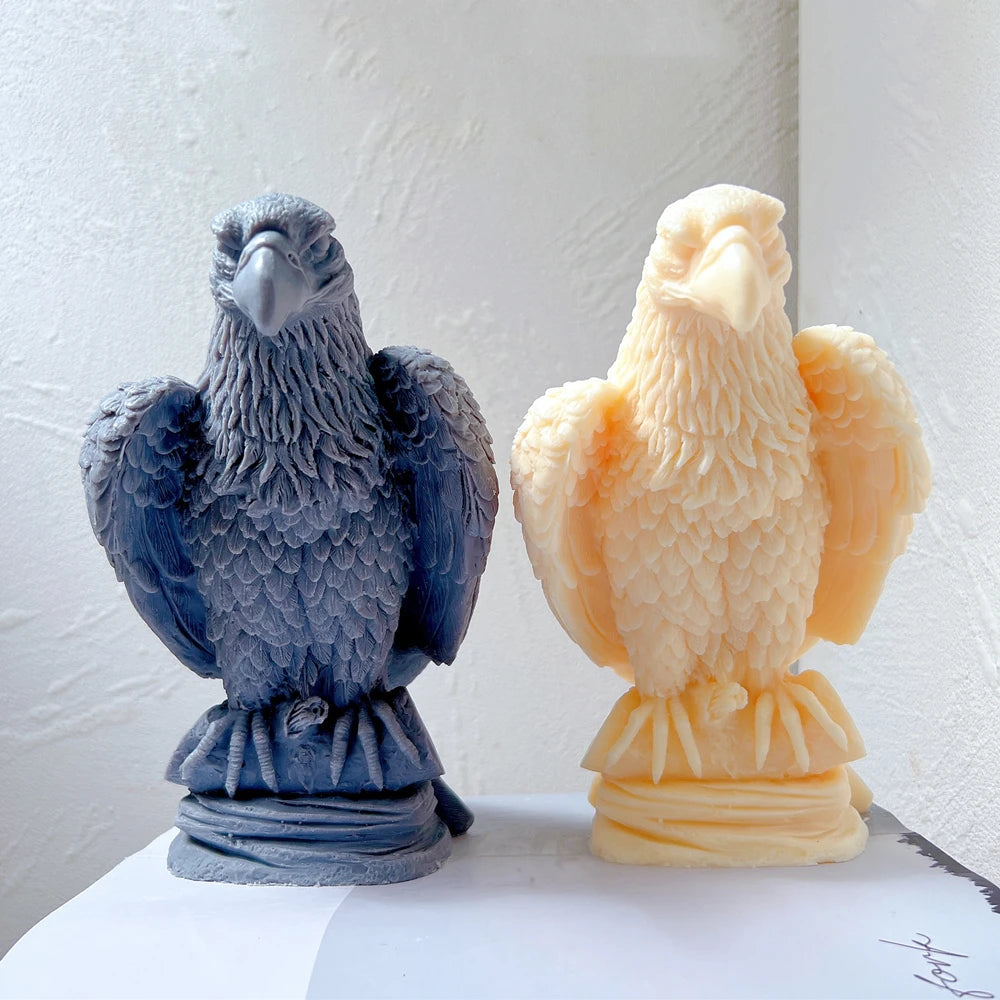 Dark blue and cream eagle castings with folded wings