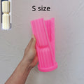 Pink silicone mold for Small fluted double-section pillar candle