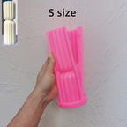 Pink silicone mold for Small fluted double-section pillar candle