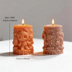 Halloween pillar dimension graphic showing 9.8 cm height and 7.5 cm width