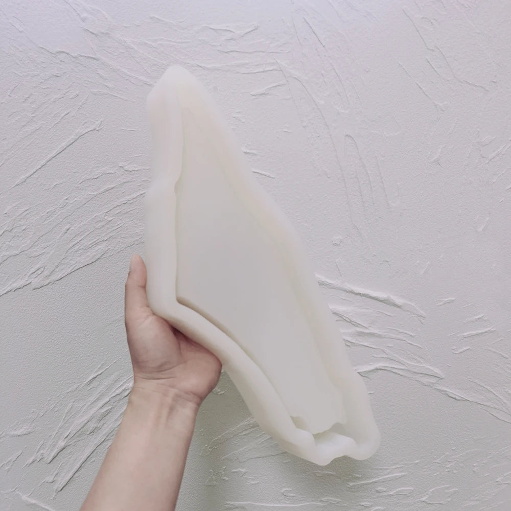 White silicone mold for irregular map-outline design
