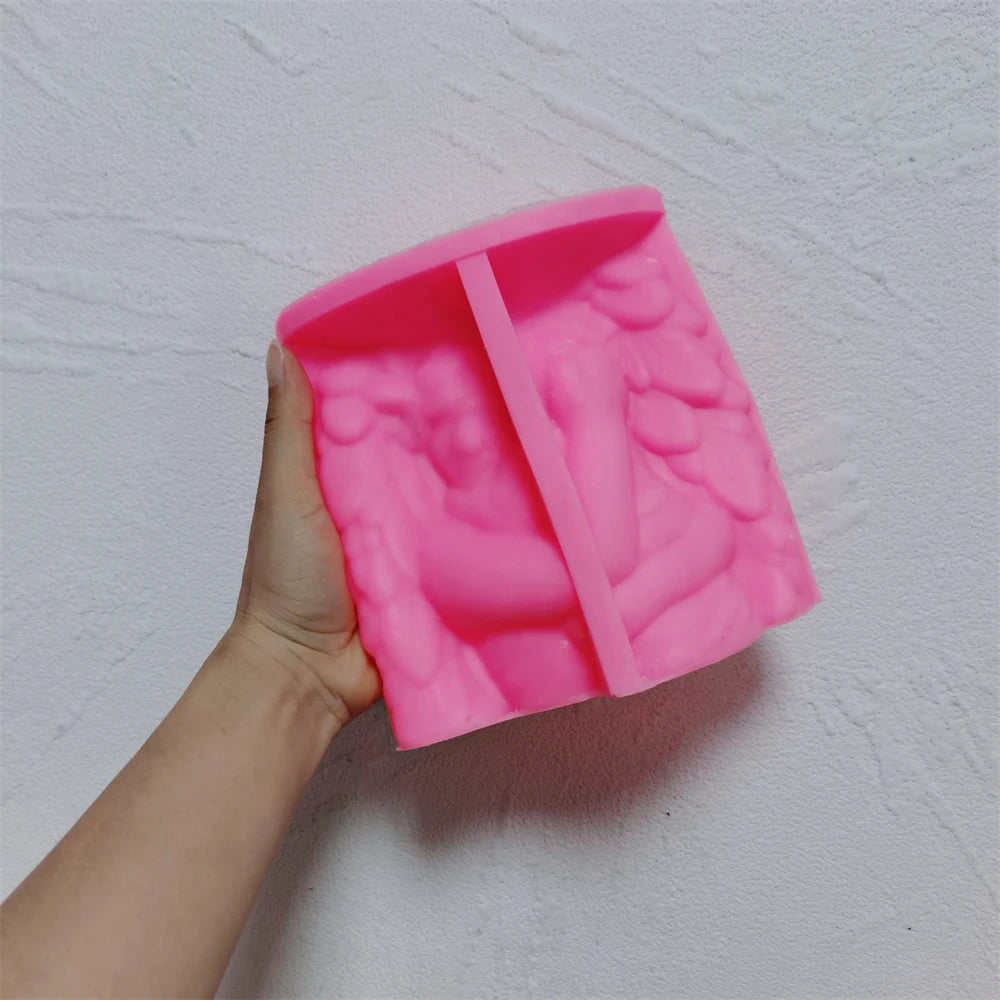 Pink silicone winged mother-and-child mold
