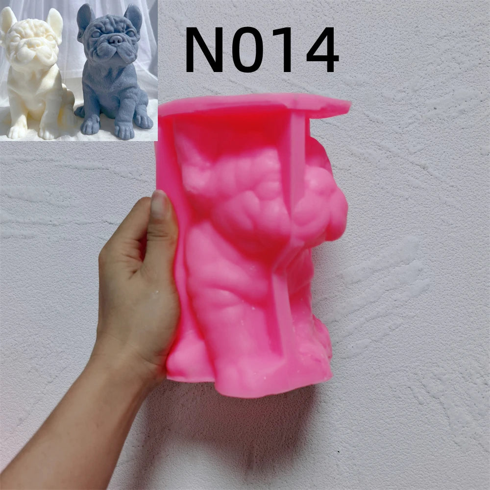 Pink N014 French bulldog silicone mold