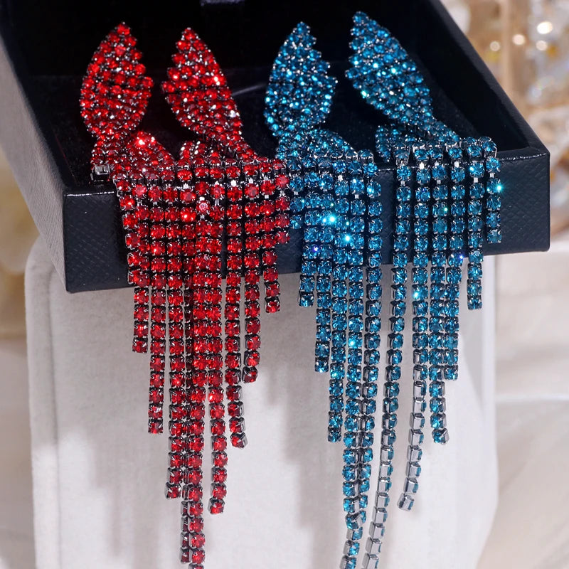 Long Full Rhinestone Earrings