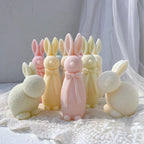 Standing and crouching rabbit designs displayed together