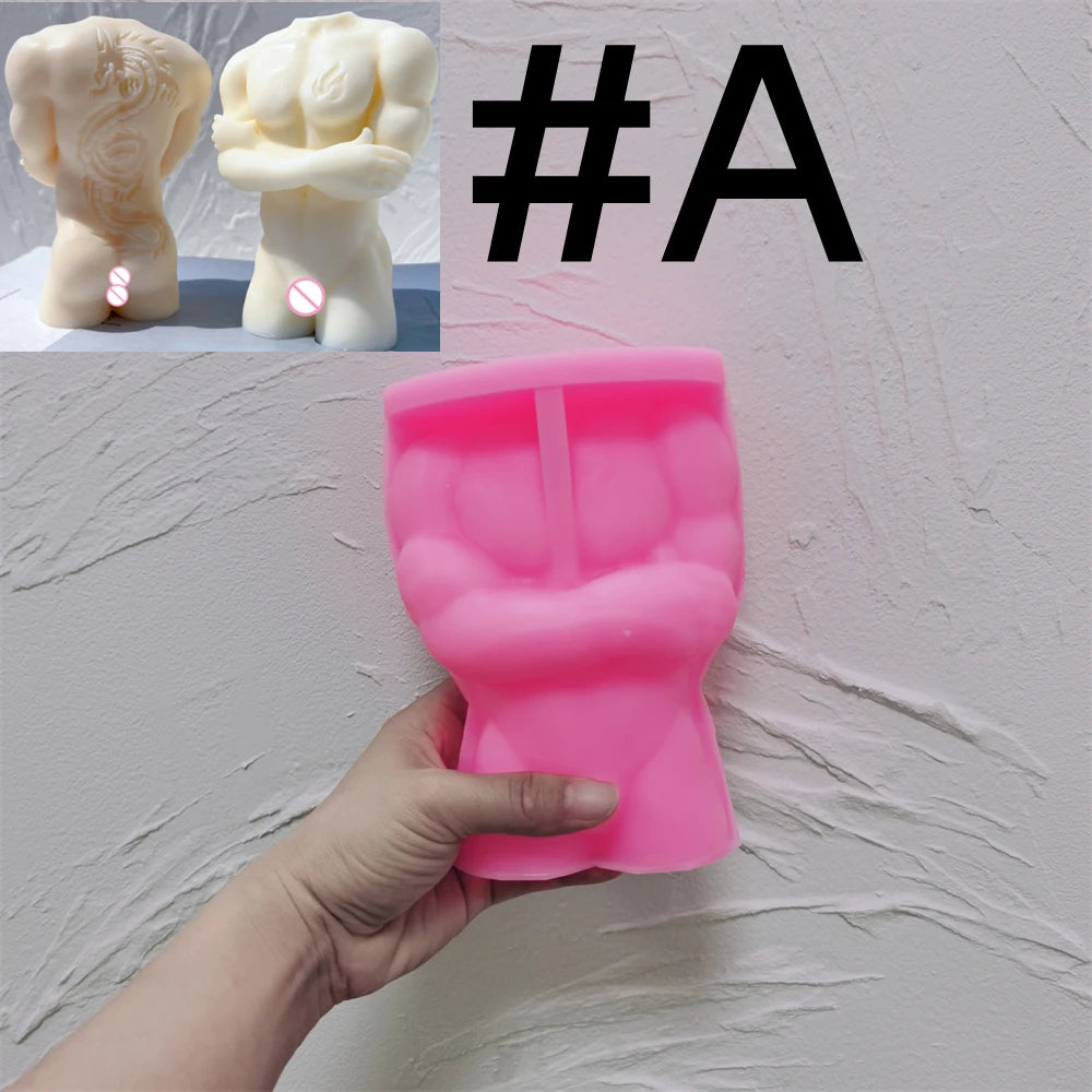 Pink silicone Crossed Arms A torso mold showing folded arms