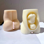 Front and rear views of the stylized pregnancy torso