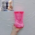 Pink silicone mother-and-baby bust mold