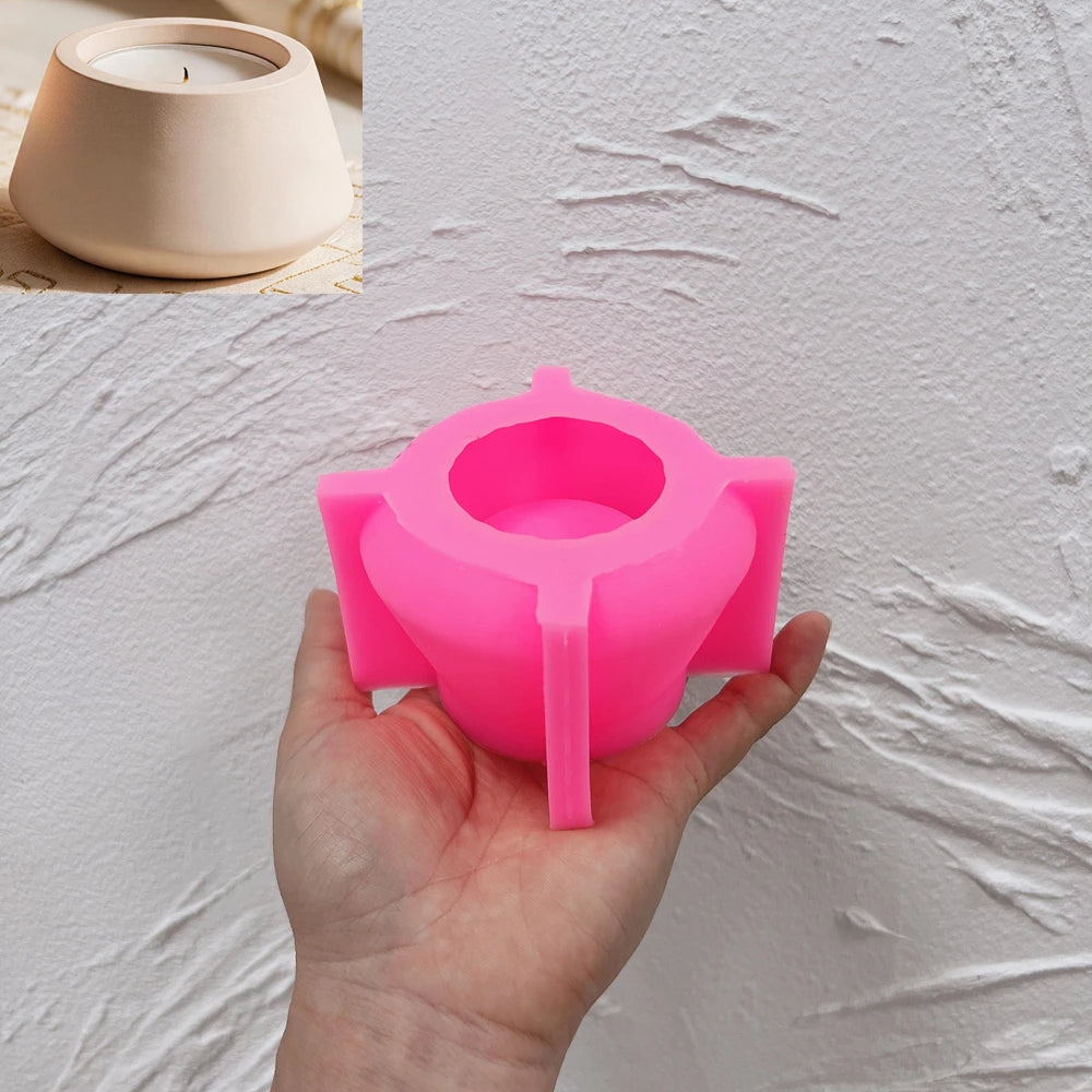 Pink silicone mold for low tapered round holder style SZ827