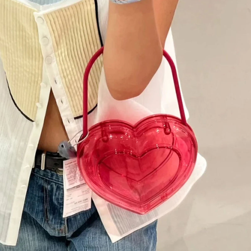 Cute Heart-shaped Women Handbag.