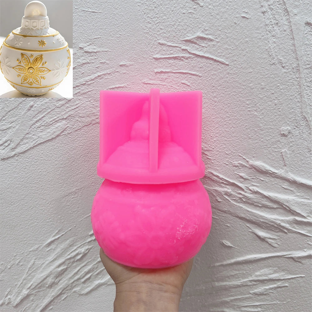 Pink silicone mold for floral-star ornament vessel SZ940