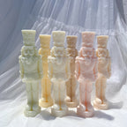 Pastel nutcracker casting group with decorated cylindrical hats