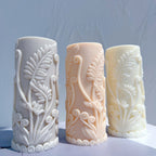 Three fern relief pillar castings with beaded lower borders