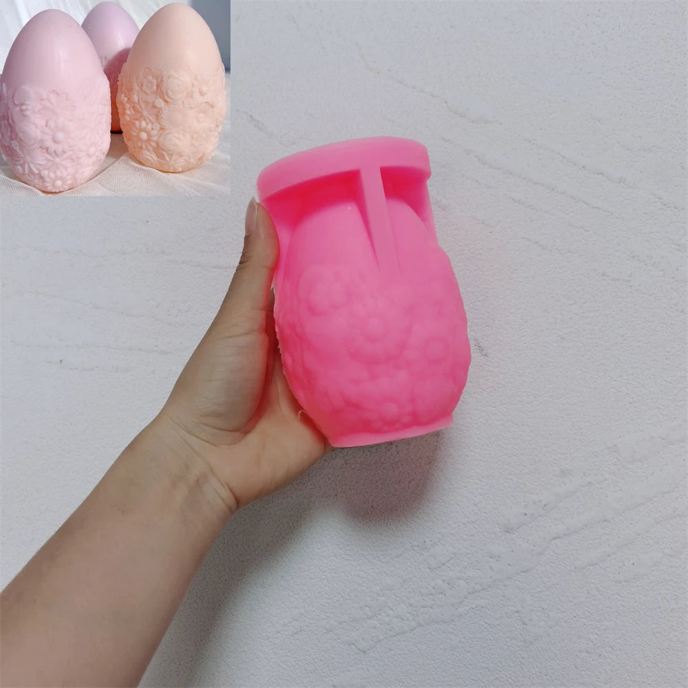 Pink Small Flowers egg mold with matching small-bloom band examples