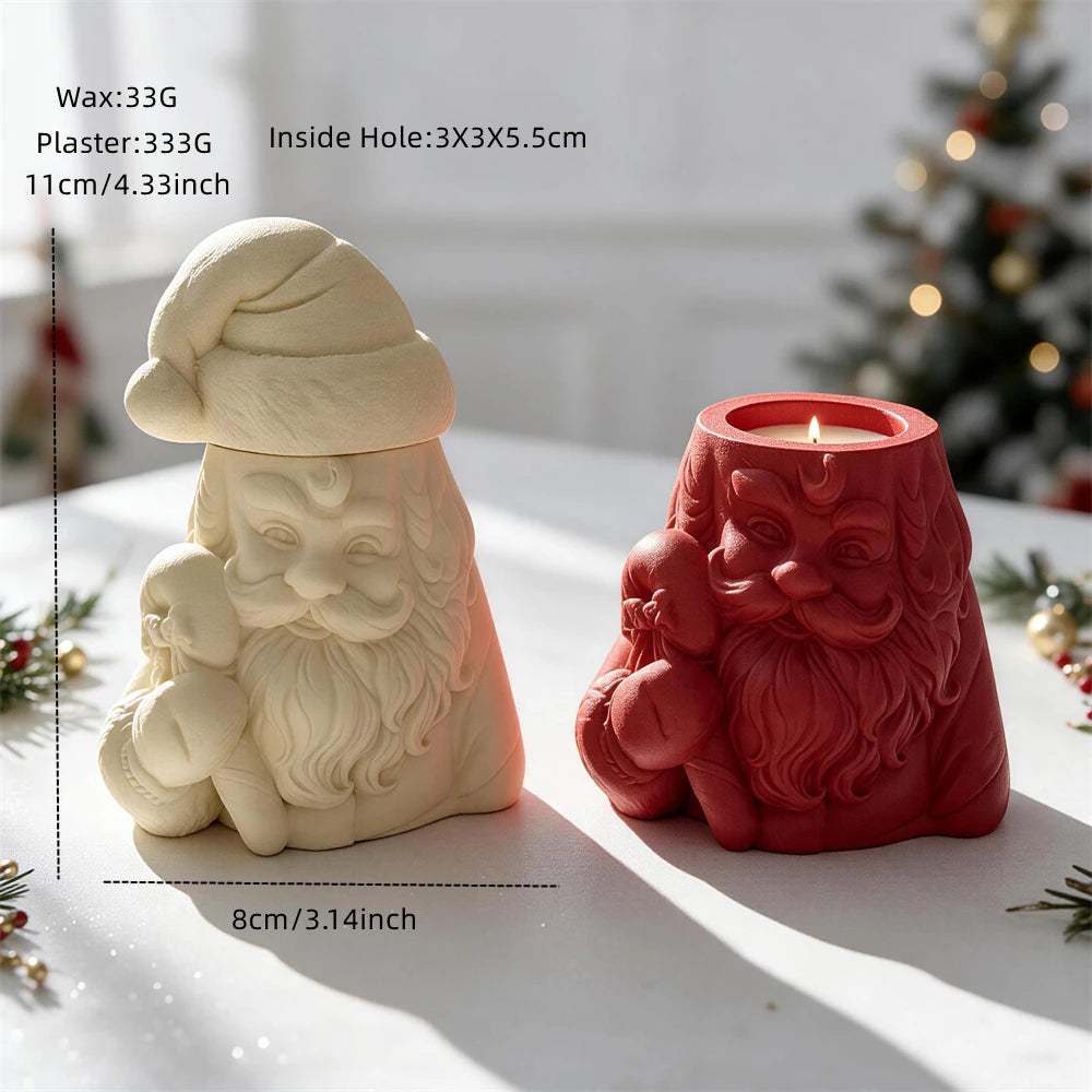 Santa diagram showing 11 cm height 8 cm base width and separate fill quantities