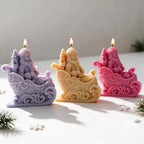 Three seated Santa sleigh castings with curling runners