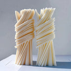 Angled wrapped ribbon castings showing sharp outer ridges