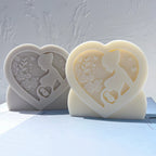 Two heart-framed pregnancy castings side by side