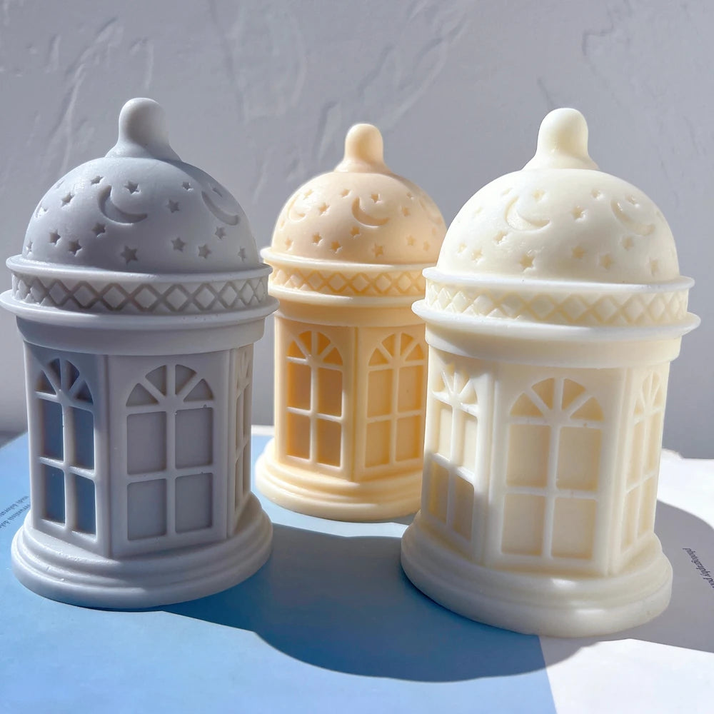 Close-up of lantern domes, window panels and decorative bands