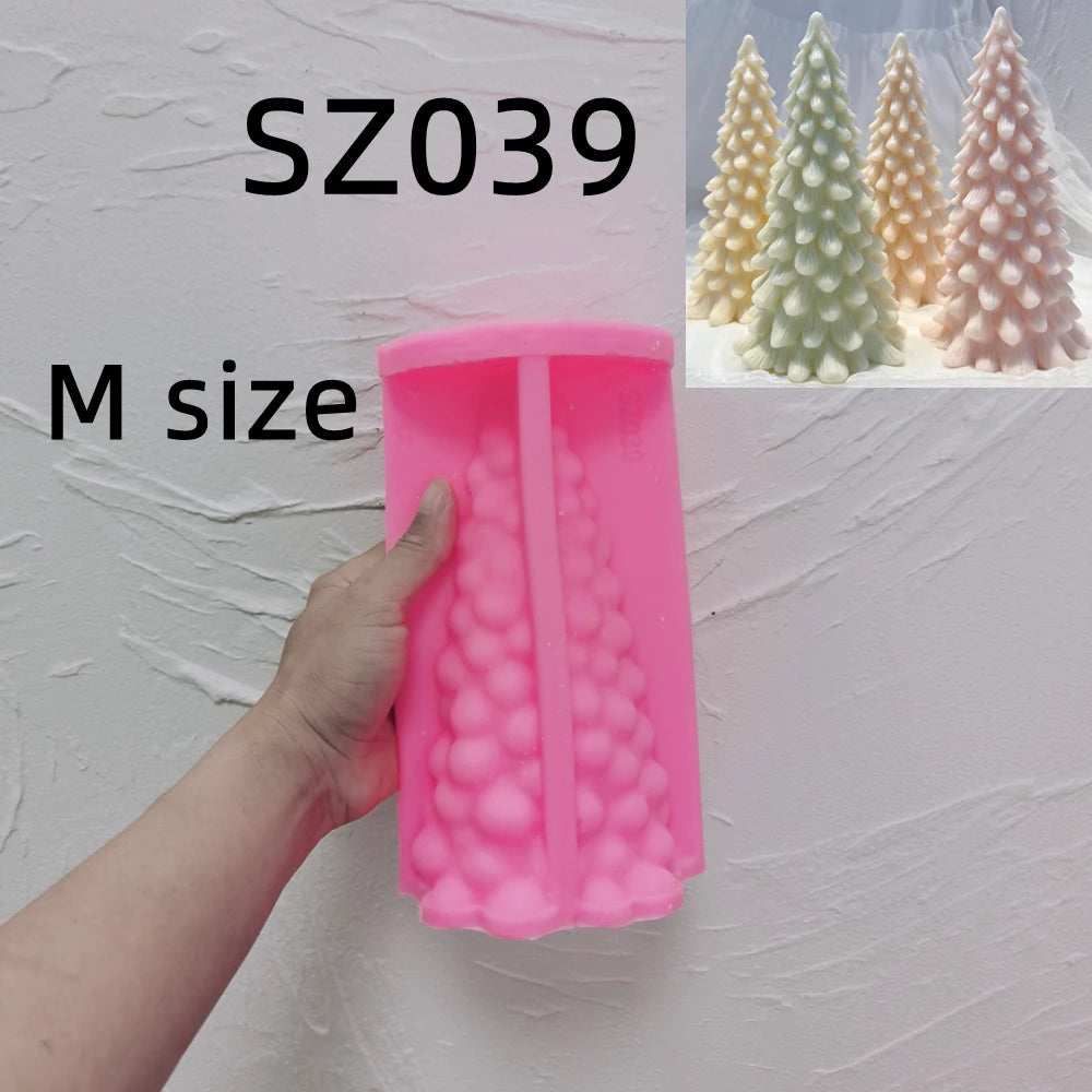 Pink silicone droplet-branch tree mold labeled SZ039 Medium