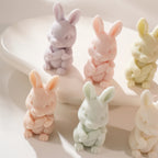 Bunny candle castings in mint, cream and peach shades