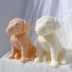 Angled puppy castings showing their rounded muzzles and front paws
