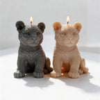 Two tiger cub candle samples with sculpted chest fur