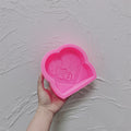 Pink silicone heart pregnancy silhouette mold